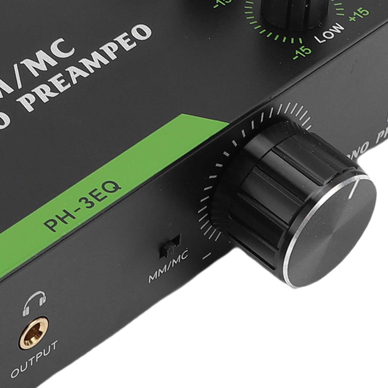 Ausla Preamplificatore Fono MM MC, Involucro in Acciaio, Equalizzazione a 3 Bande a Basso Rumore, per gli Amanti del Vinile e gli Audiofili (Spina europea)
