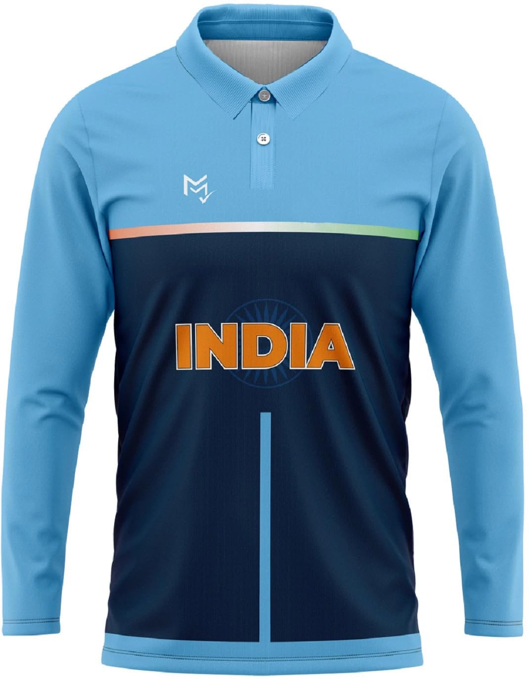 Printed Polo Neck Blue Cricket T-Shirt/Regular Fit Jersey Men/Women-image-39