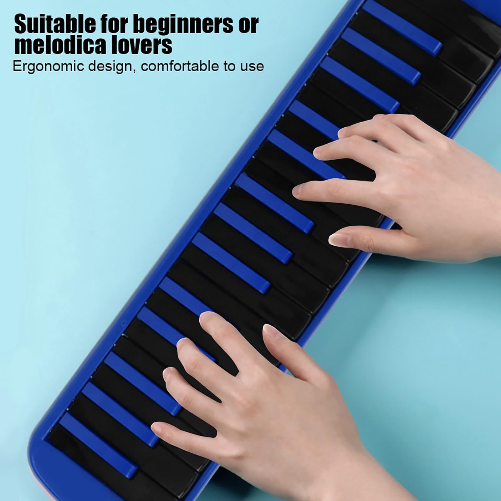 Tragbare Melodica mit 32 Tasten – Ideales Blasinstrument für Anfänger Zum Üben, Inklusive Tragetasche – Modell F32s (BLUE)