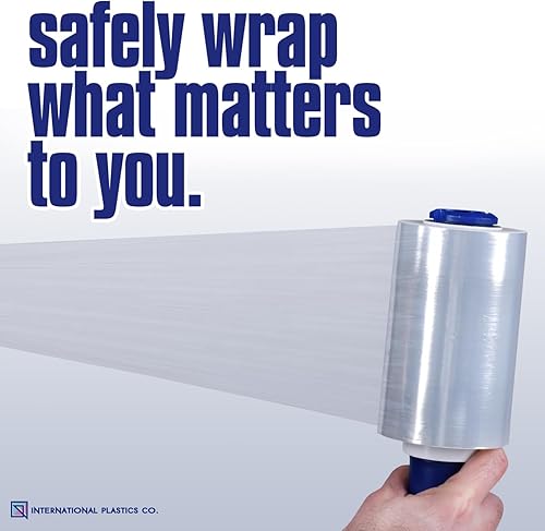 Miniatura 3 de International Plastics Co. Envoltura de película elástica de plástico de 5 pulgadas con mango giratorio de 1000 pies 500% capacidad de estiramiento