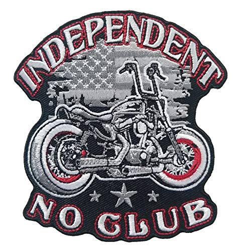 Choppershop Parche bordado para planchar, diseño de motociclista sin club Cover