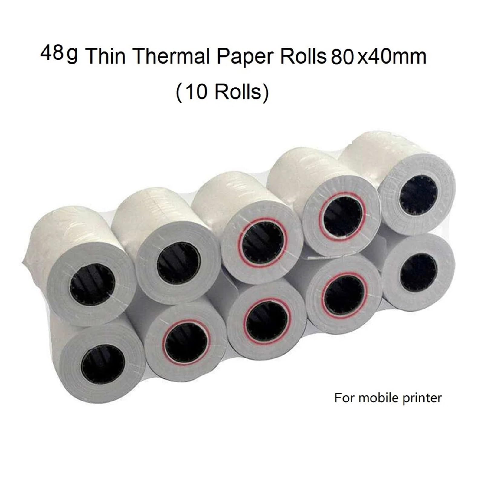 Registrierkassenpapier 80 x 40 mm, 10 Rollen, thermisch | For den Belegdruck mit mobilen POS-Druckern