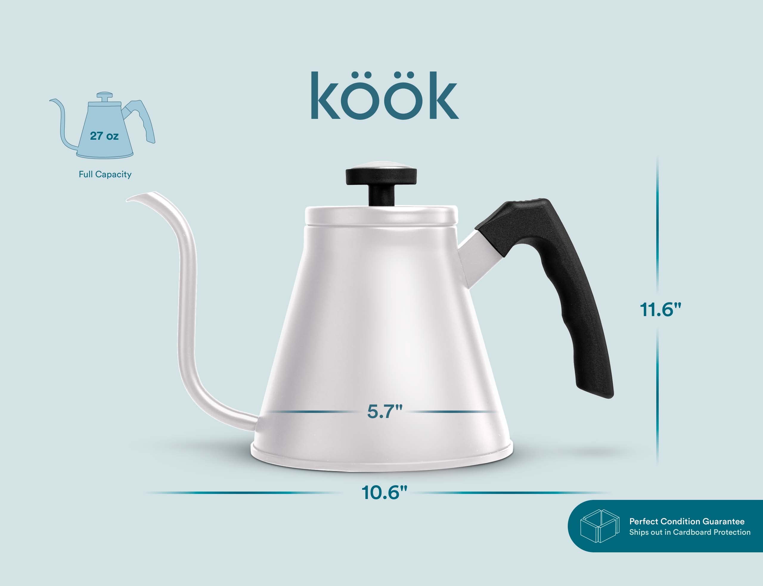 Amazon.com: Kook Gooseneck Kettle, Kettle Stovetop, with