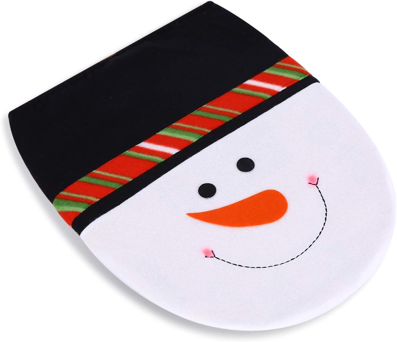 Christmas Bathroom Decoration, Ohuhu Christmas Toilet Seat Covers 3PCS Snowman Toilet Tank Cover Paper Box Carpet for Christmas Bathroom Decor Christmas Bathroom Sets Green