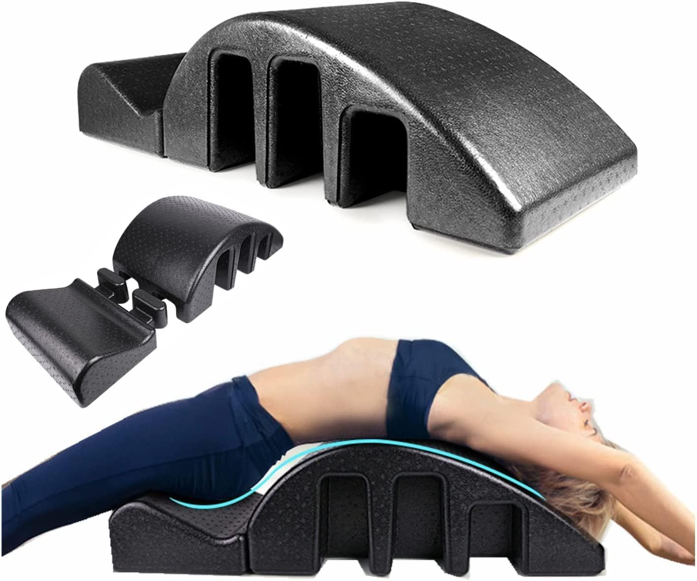 ZNPNXN Spine Corrector, Pilates Spine Corrector, Pilates Yoga Wedge Massage Table for Spine Health, Balance, Core Strengthening and Stretching