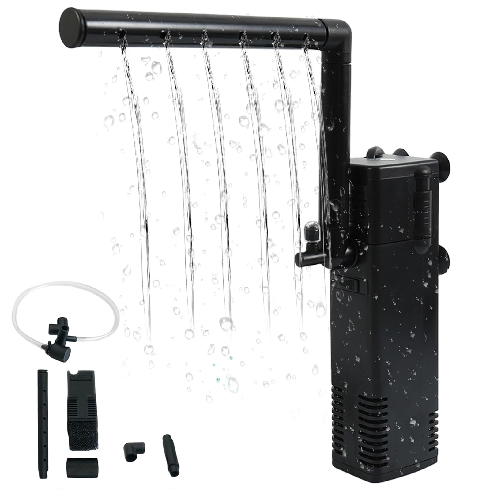 BAIFULAI Filtro de acuario, 1000 l/h, bombas y filtros para acuarios, bomba de filtro silenciosa, filtro de acuario, filtro de camarones, filtro interno ajustable de 22 W para tanque pequeño de hasta
