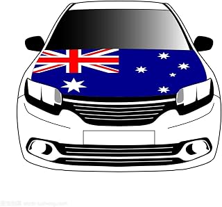 Australia Car Hood Cover Flag 3.3x5ft / 6x7ft Universal Fit for Cars,Trucks, SUV- Elastic Polyester Material with Secure Fasteners- Can Be Washed- Car Bonnet Banner (3.3 * 5)