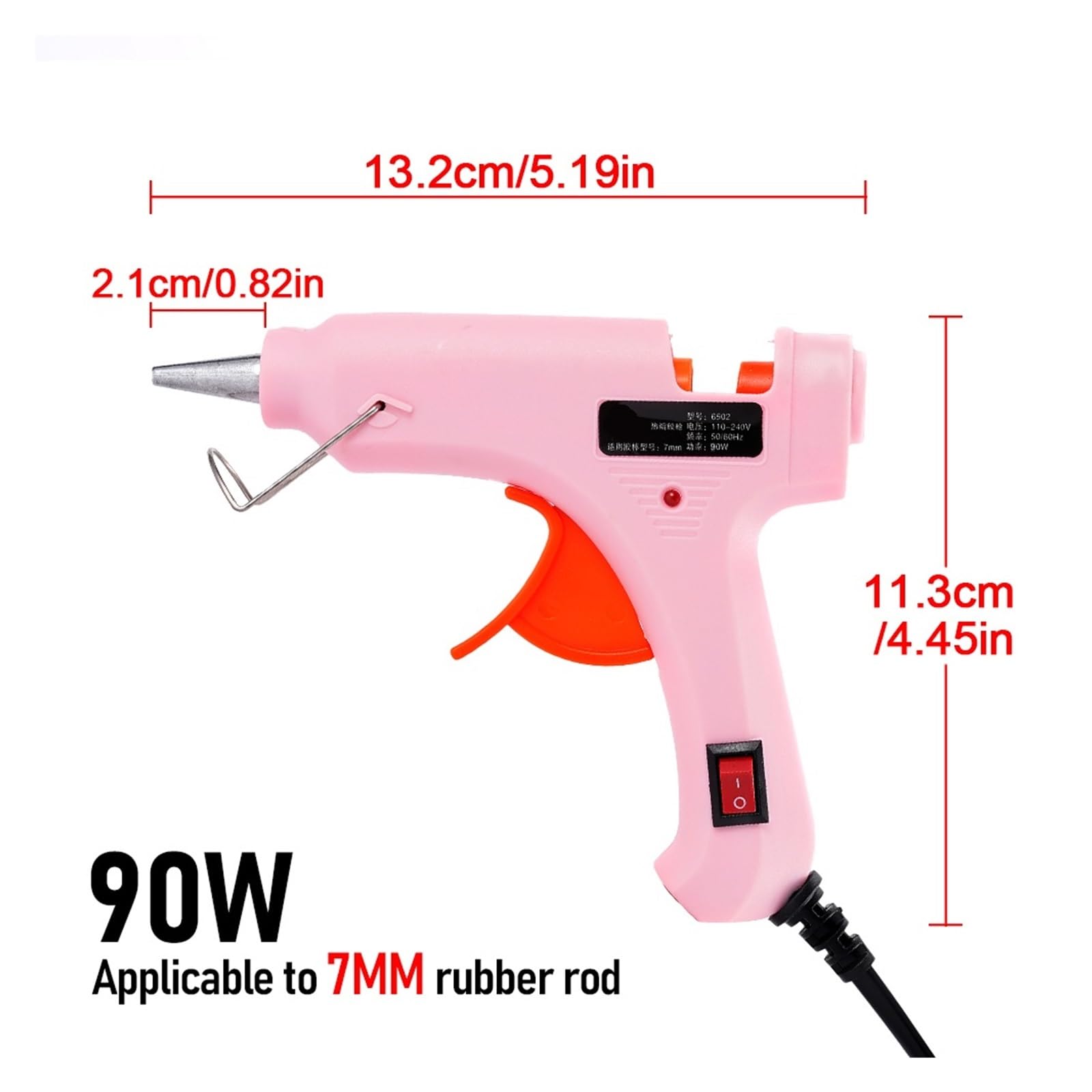 90 W pistolet do klejenia na gorąco z przełącznikiem do kleju 7mm Mini przemysłowy pistolet grzewczy elektryczny pistolet do nagrzewania narzędzie do naprawy projektora
