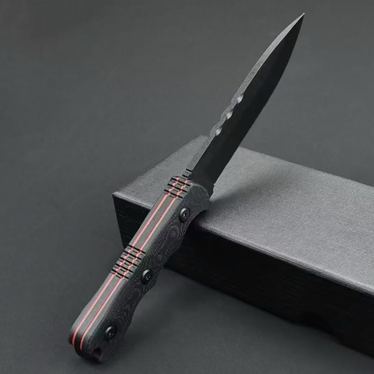 Generico TEERMA AS1 Forgiatura integrata fixed blade Coltello multiuso, Utilizzato principalmente per campeggio, caccia, pesca, esplorazione della giungla, escursionismo