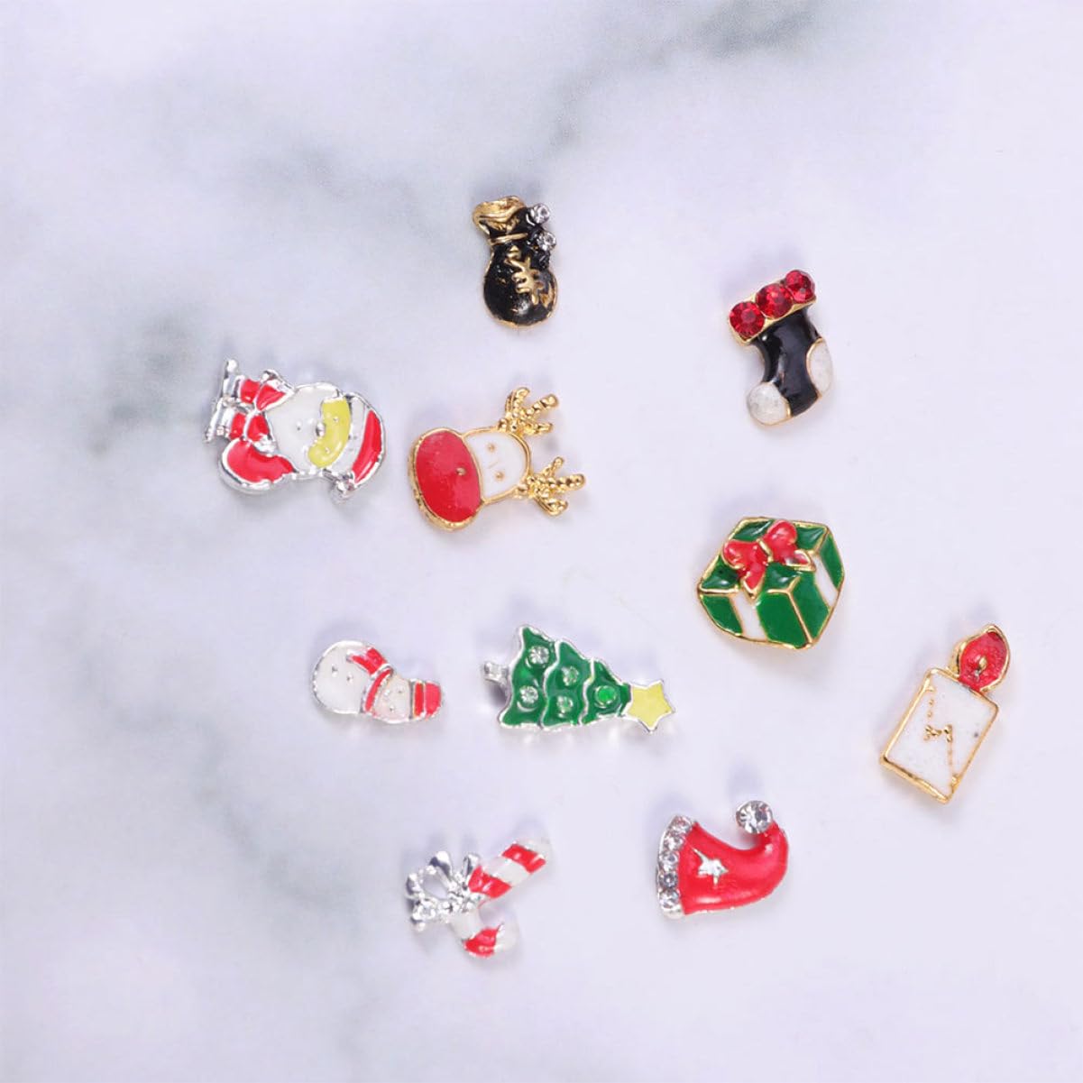 Healeved Charm Natalizi Per Unghie Con Strass e Fiocchi Di Decorazioni Nail Art Per Manicure Fai Da Te e Party