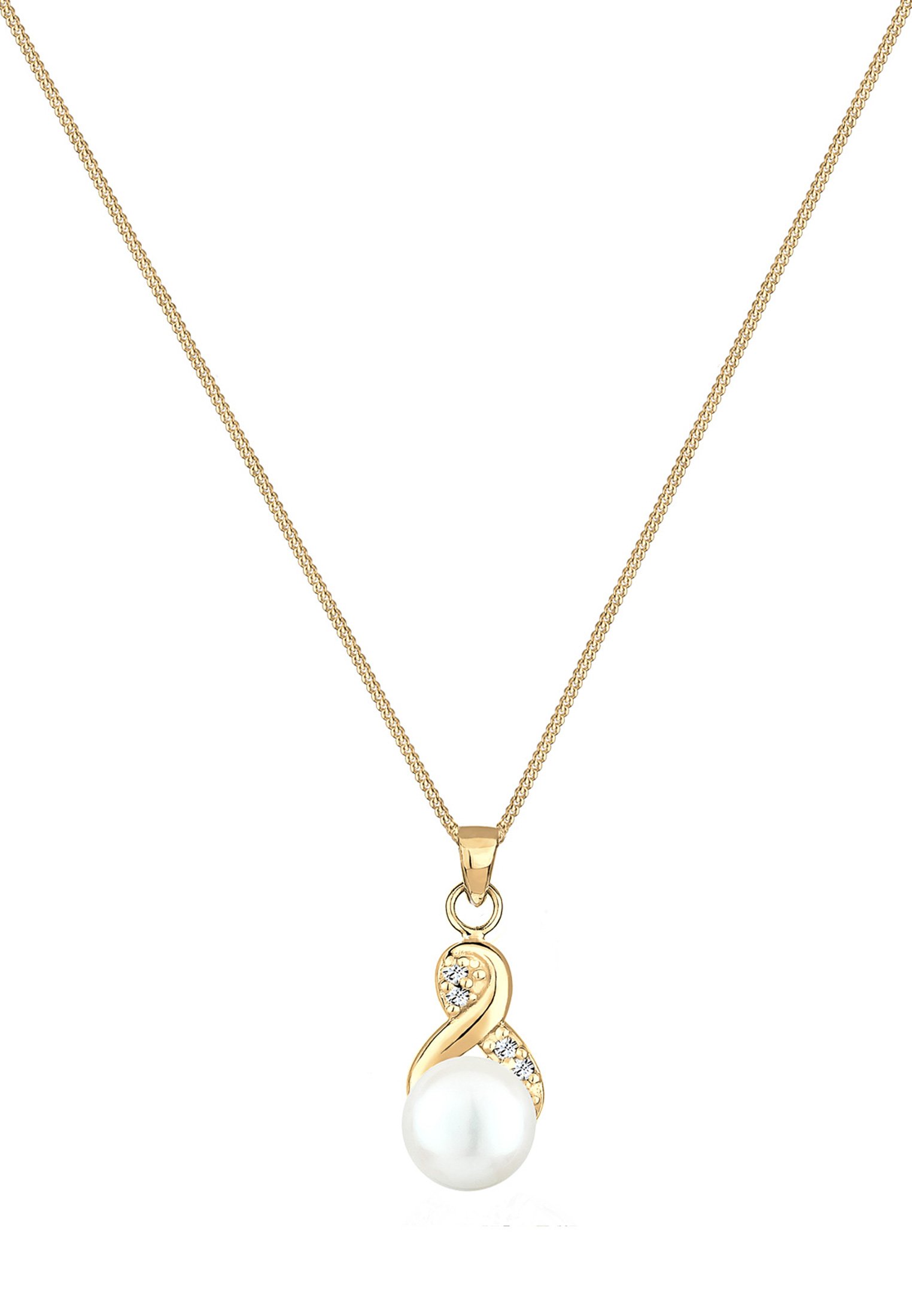Elli Damen Halskette Infinity Perle mit Kristalle
