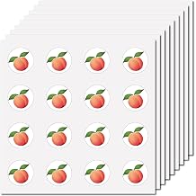 CREATCABIN 128 Pcs Cartoon Peach Sticker Fruit Stickers Vinyl Waterproof Self-Adhesive Decals Planner Paster Decors for Laptop Flasks Water Bottle Computer Phone DIY Scrapbooking Luggage 2.5x2.5cm