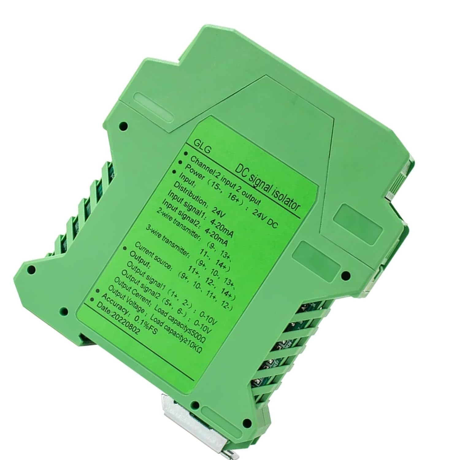 1in2out Signal Isolation Transmitter Converter,GLG-W2 Series AC220V Power(Input 4-20mA,Output 0-10V)
