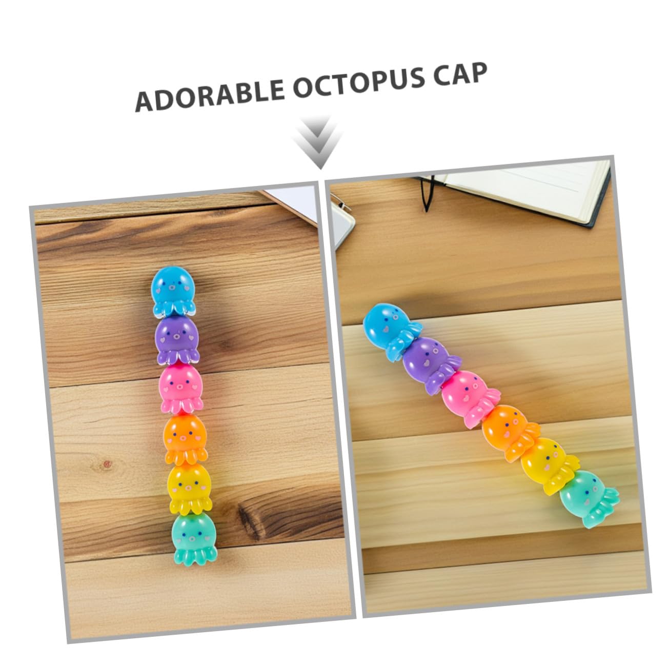 Homoyoyo 2 Set Kit di Evidenziatori Fluorescenti Impilabili di Polpo Penne Mini Colorate con Punta Larga per Scuola Ufficio e Casa