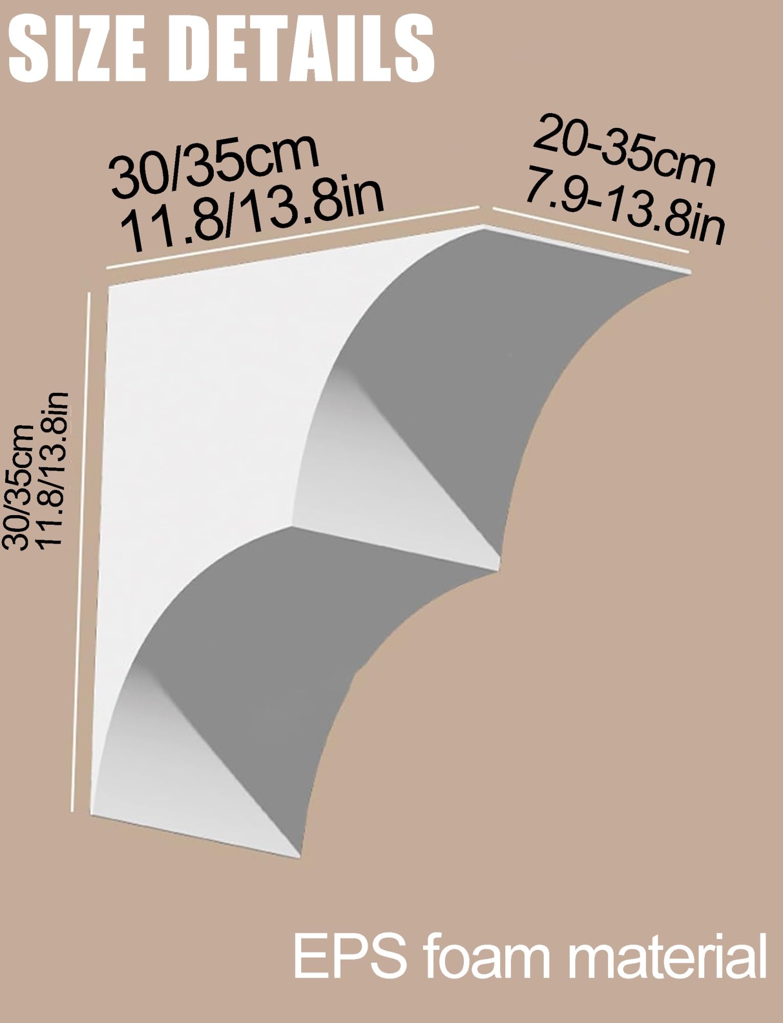 Kit de arco de puerta redondeado de 2 piezas de arco de espuma para decoración de interiores, kits de arco de bricolaje (27 x 30 x 30 cm), perfecto para renovación del hogar y diseños personalizados