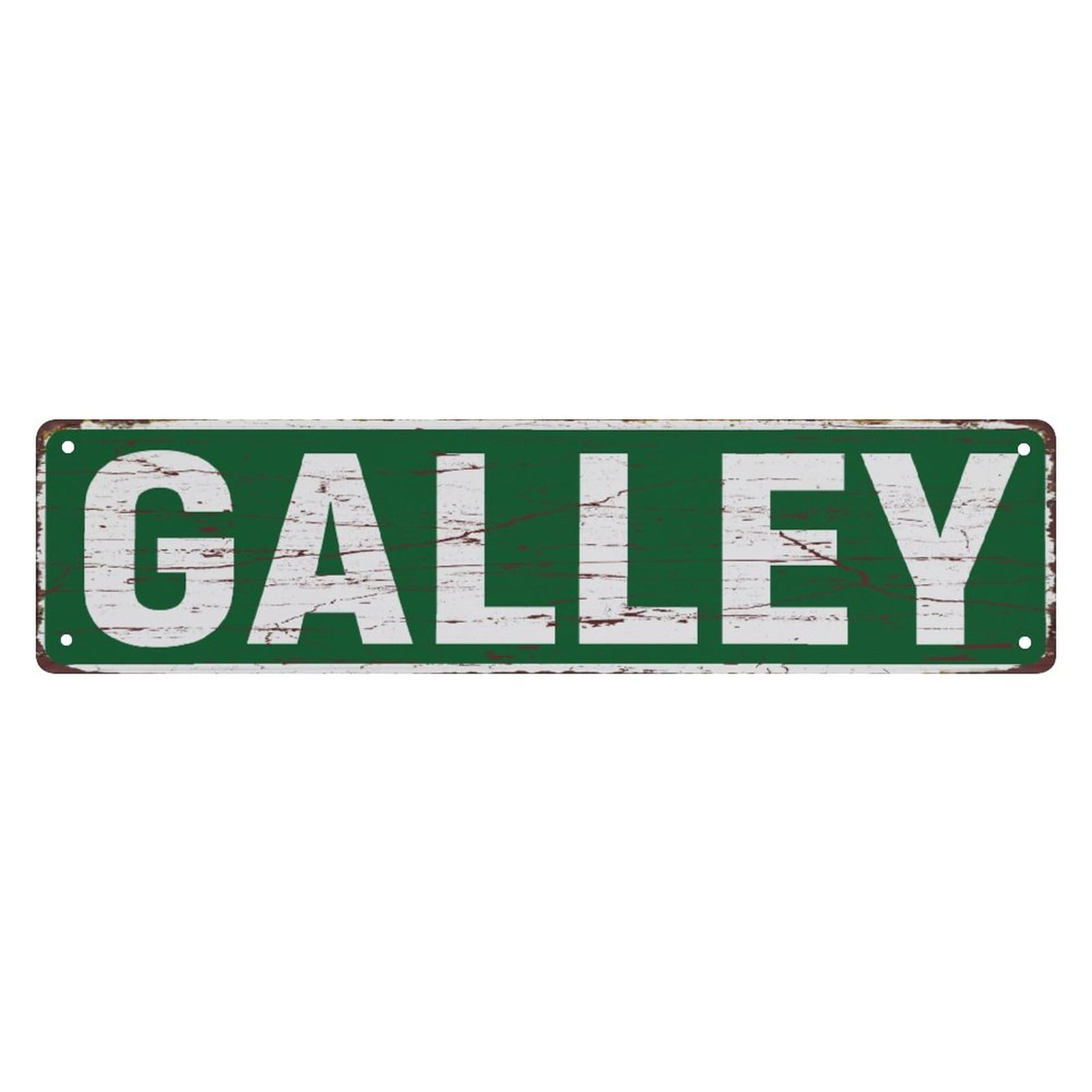 peiyeety Vintage Metal Tin Sign Decorative Wall Art Galley Themed Sign, Rustic Style, Durable Waterproof Rustproof, For Home, Nautical Decor, Boat, Easy To Mount, 4x16 Inch