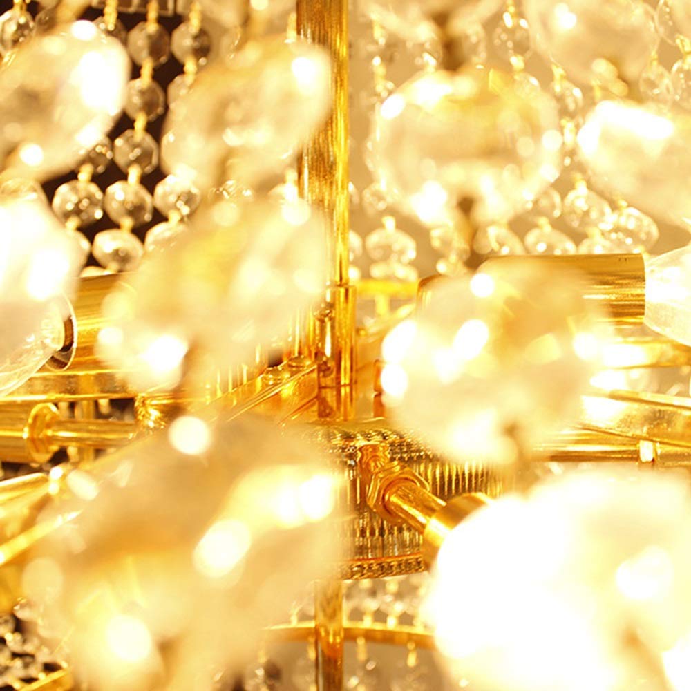 Lampadario Decorativo per mobili da Hotel in Cristallo di Lusso retrò Europeo Lampadario per Scale Diametro 60 cm Lampada da soffitto Villa Hotel Ristorante Soggiorno Luce Calda do