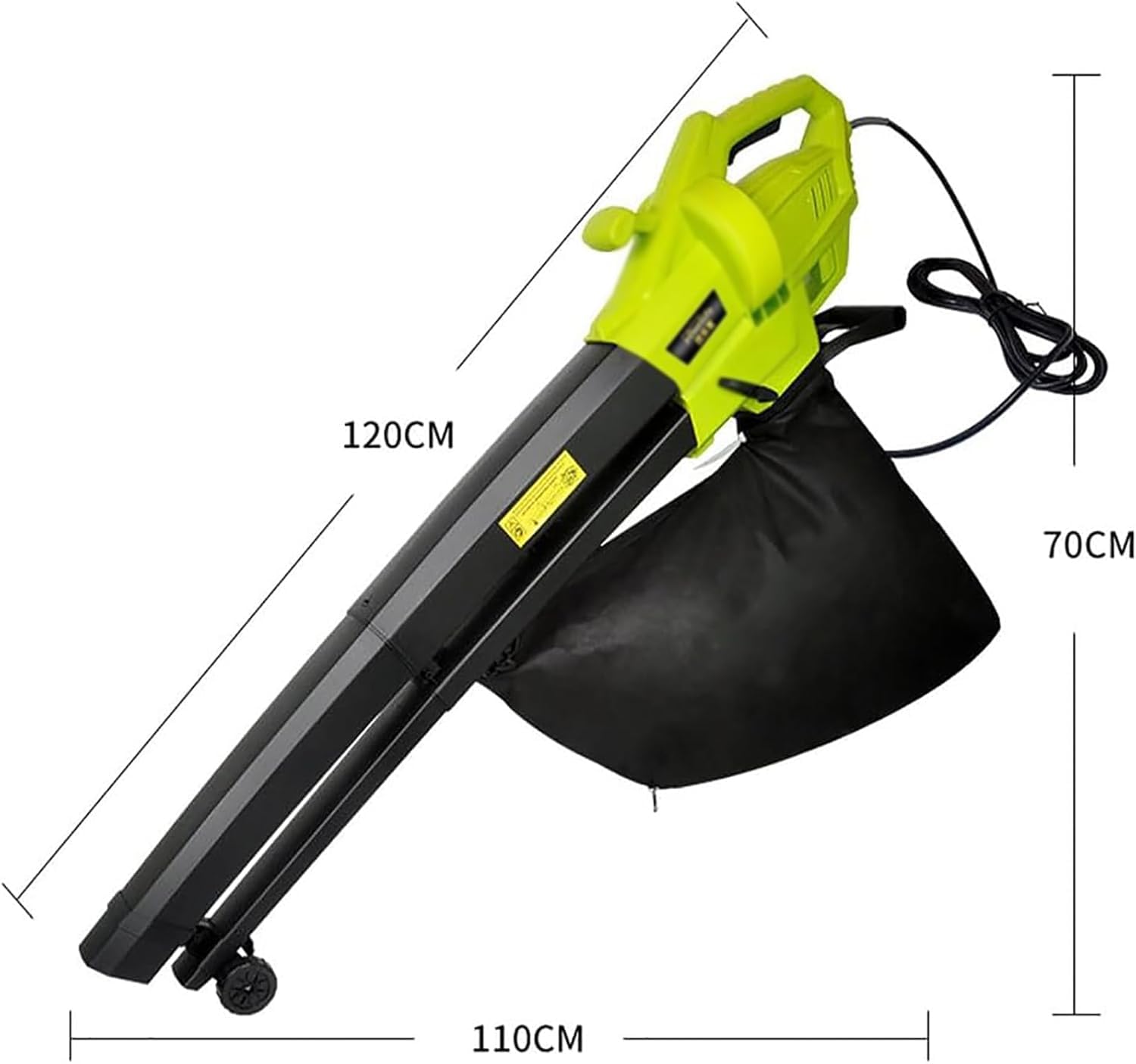 Soplador y trituradora de Hojas de jardín, soplador de Hojas con Bolsa recolectora de Hojas de 40 litros, relación de trituración 16:1, para Patio, césped, jardín y paisajismo