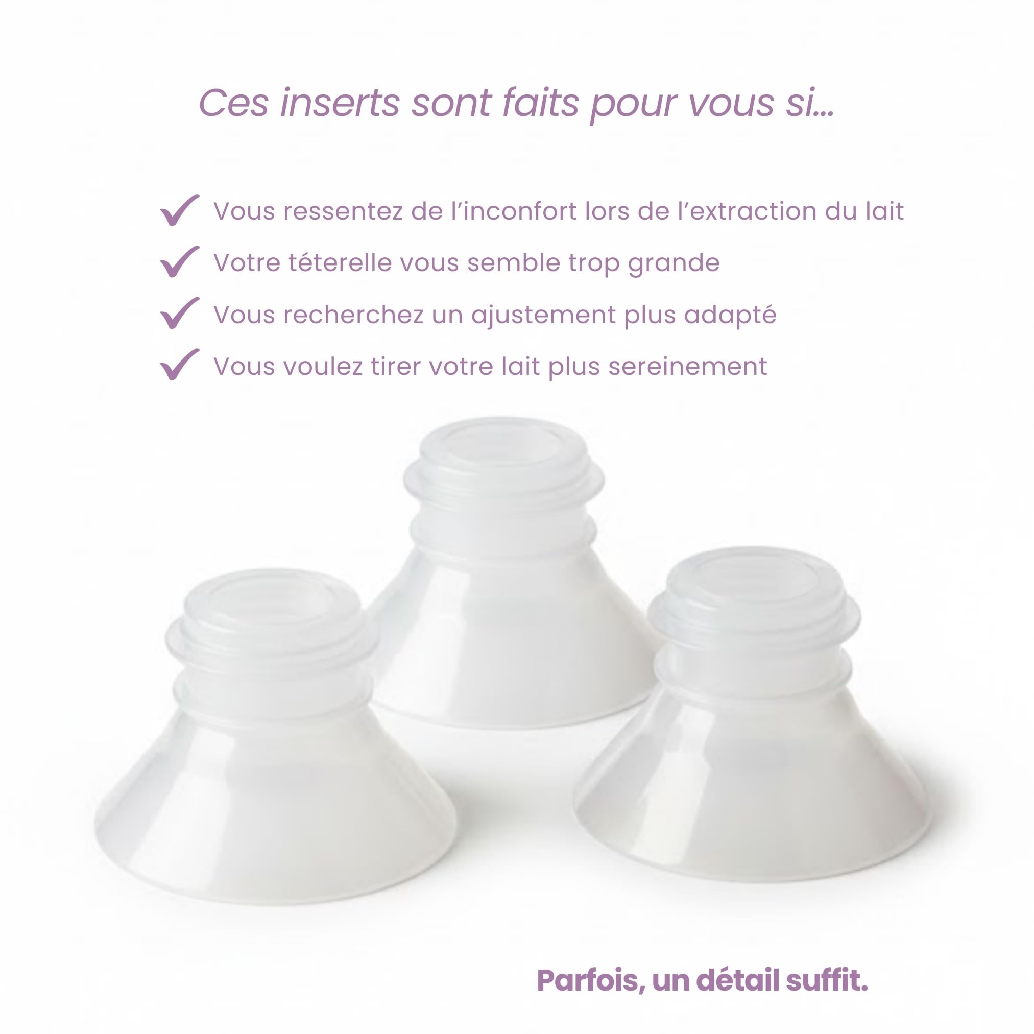 BALULU Inserts pour tire-lait 11-22mm compatibles bride 24mm 27mm Téterelles 13mm