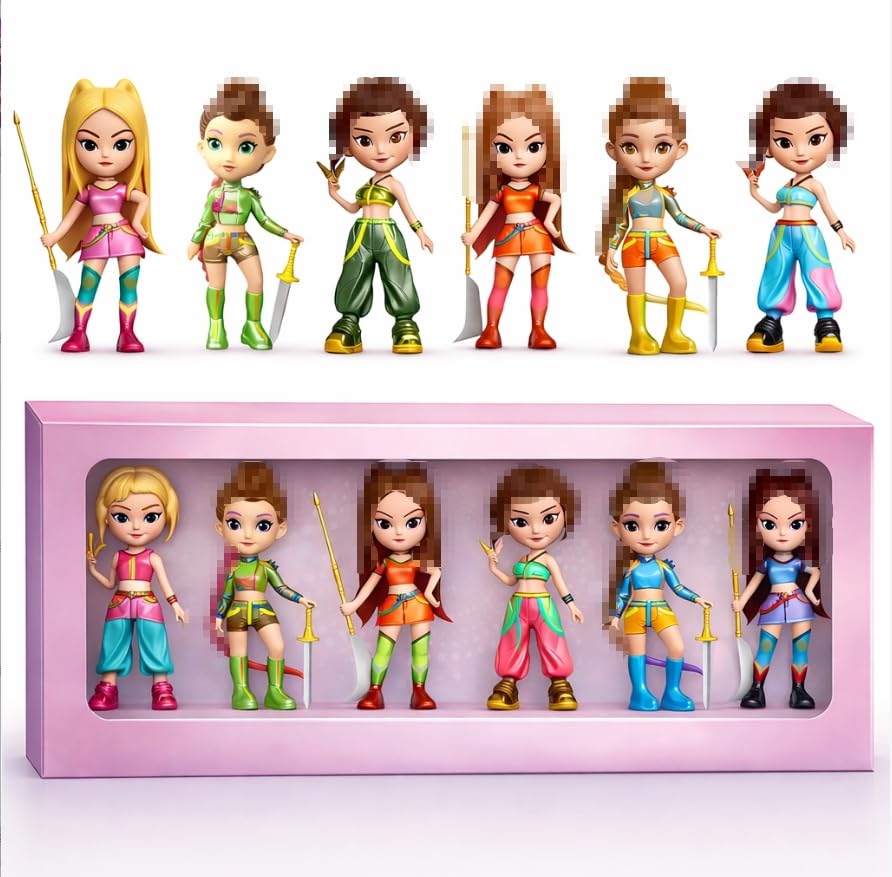 Metaparty Pop Figuren,Desktop Dekoration Tisch Deko Set Pop Geschenkidee für Alltagsszenen Geburtstagsgeschenk Ostern Geschenk (C-6pcs)