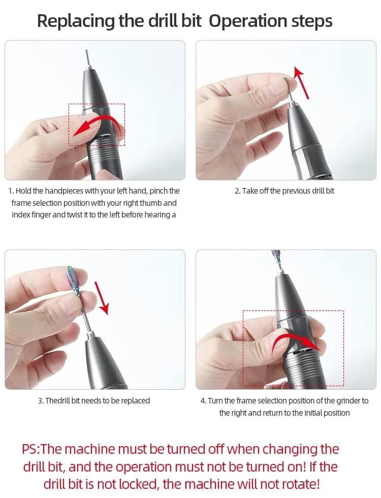 35000Rpm Home Use Portable Wireless Electric Rechargeable Mini Nail Polish Drill Cordless E File Nail Drill Nail Machine(Black)