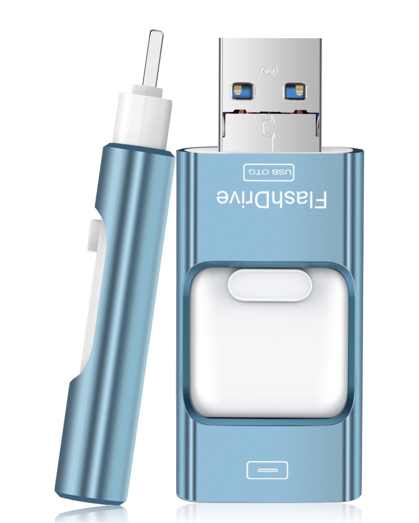 ROSPE USB Stick 128GB 4-in-1 - MFi Für IPhone, Android, PC