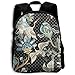 Produktbild Kinderschultasche,Kindergarten Büchertasche,Tagesrucksack,Reiseeucksack,Ethnic Ornament and Cranes Kids Verstellbare Büchertasche,Wasserdichter Rucksack,Lässiger Oxford-Rucksack