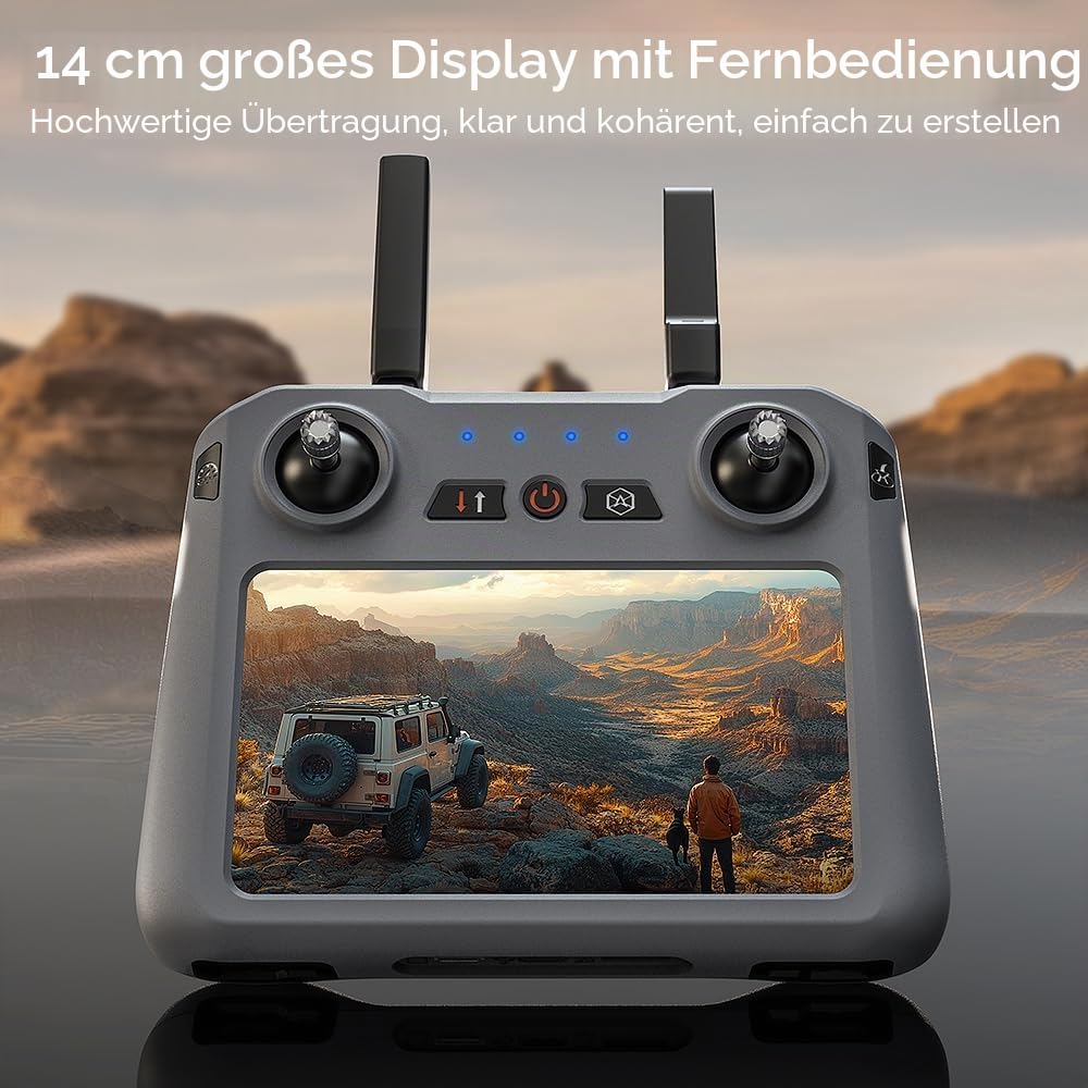 X-Verse ZLL SG909 Drohne mit Kameras 4K, Bildschirmfernsteuerung, 3 Achsen Gimbal+Repeater, RC 6km, 360d° Hindernis Vermeidung, Professionelle Faltbarer Quadcopter für Erwachsene- 2 Batterien