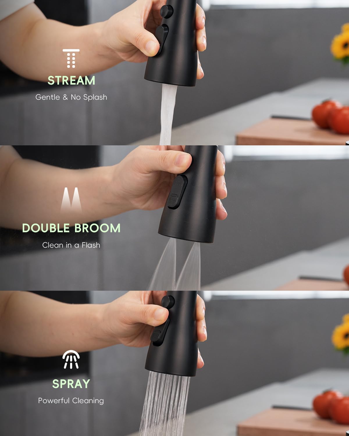 APPASO Grifo de cocina, grifo mezclador de alta presión para cocina Aceros inoxidables Cromo