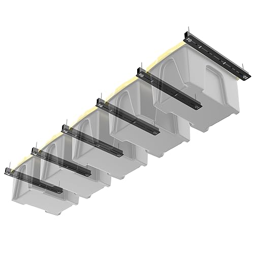 TORACK Garage Ceiling Bin Storage Rack, Adjustable Heavy Duty Overhead