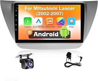 【Upgrade Cooling】[2+64G] Car Radio for Mitsubishi Lancer 2002 2003 2004 2005 2006 2007 with Wireless CarPlay Android Auto, 9" Touch Screen for Lancer Stereo with WiFi GPS Bluetooth AHD Backup Camera