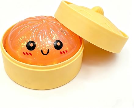 Orange Dumpling Squishies New Mystery Glitter Squishies Dumpling with Box Stress Relief Balls Sensory Toys Desk Squeeze Toys Gift