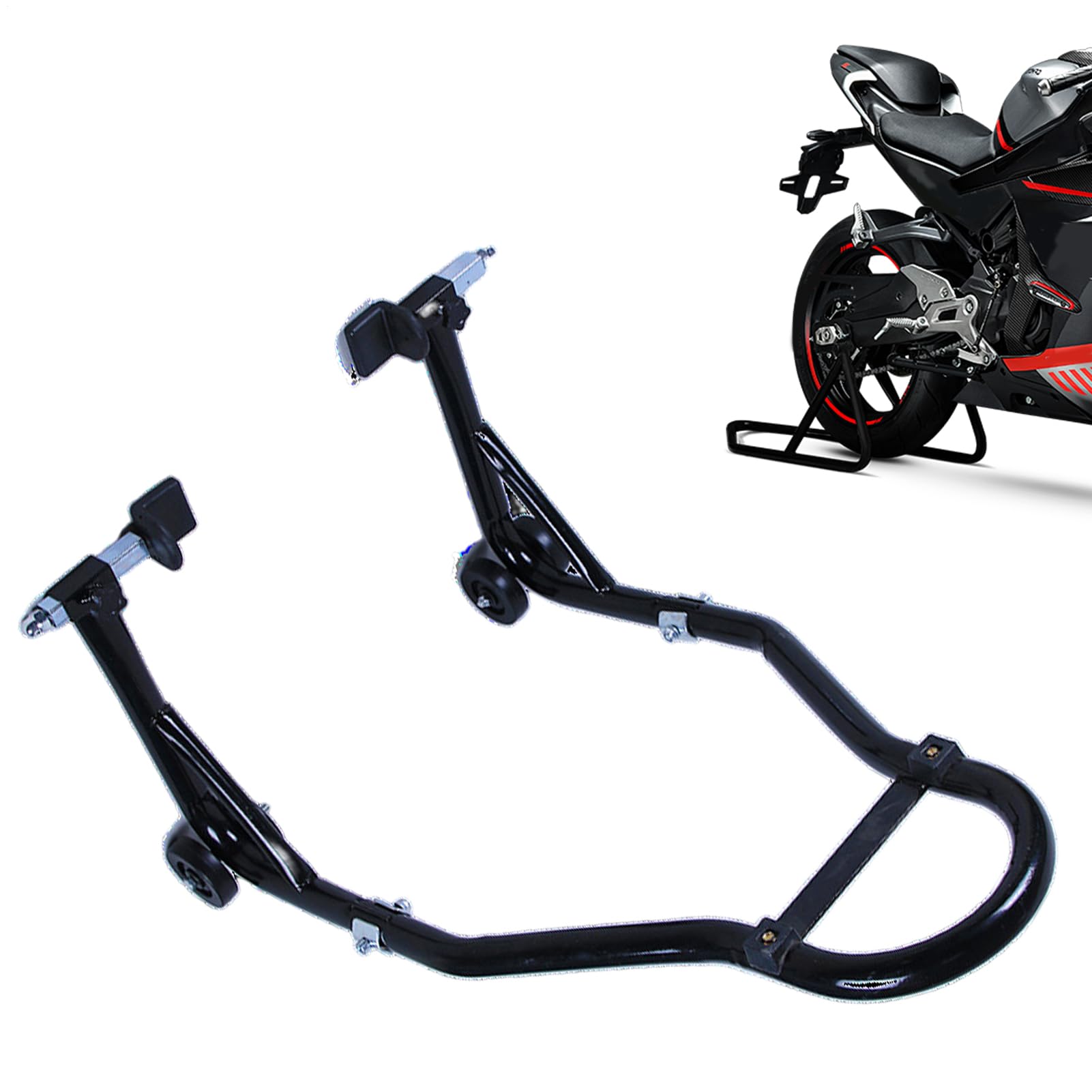 Caballlete Delantero para Moto Elevador de Motocicleta Doble Rueda | Caballete Limpieza Rueda Motocicleta Soporte Trasero Antideslizante, para Diario, Mantenimiento y Limpieza de