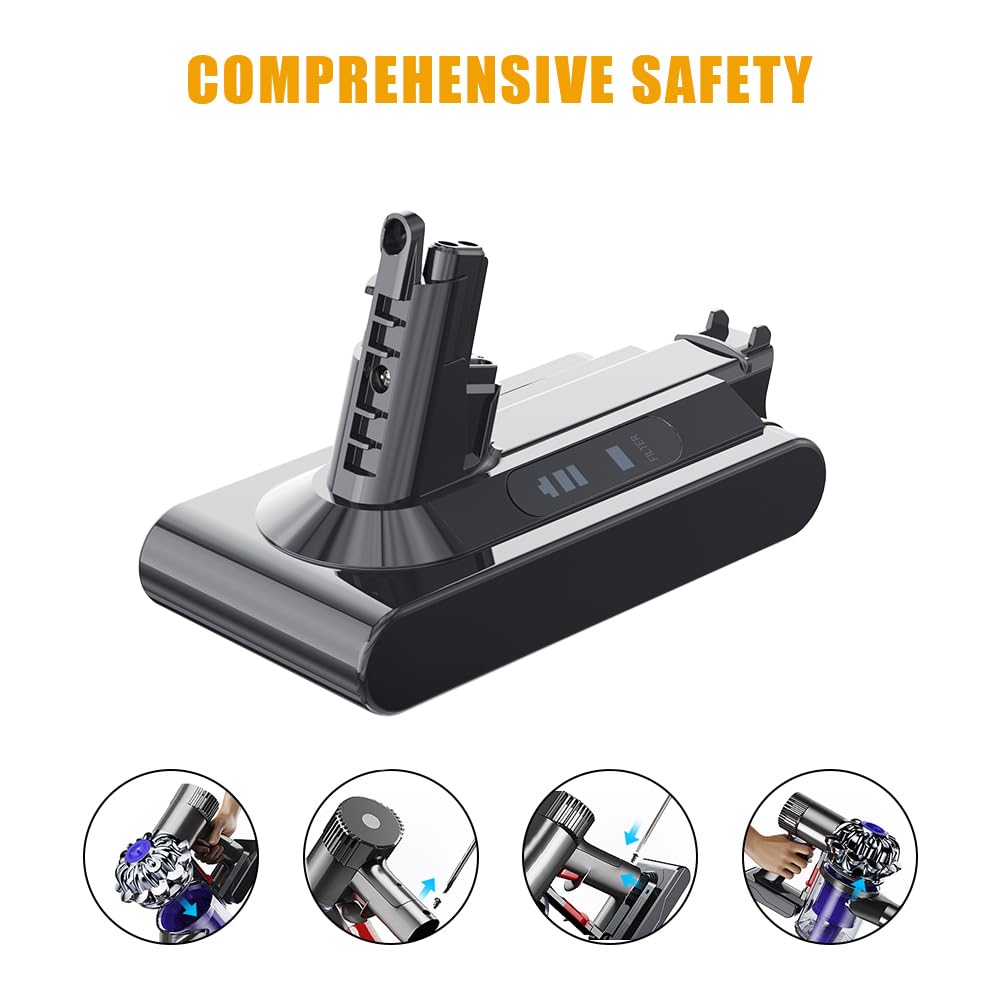 STANEW Batería de Repuesto para Dyson V10 SV12 con filtros, Batería para Dyson Aspiradora V10, Absolute,Cyclone, Animal, Absolute, Fluffy, Motorhead, Total Clean, Li-Ion 25.2v 3900mAh