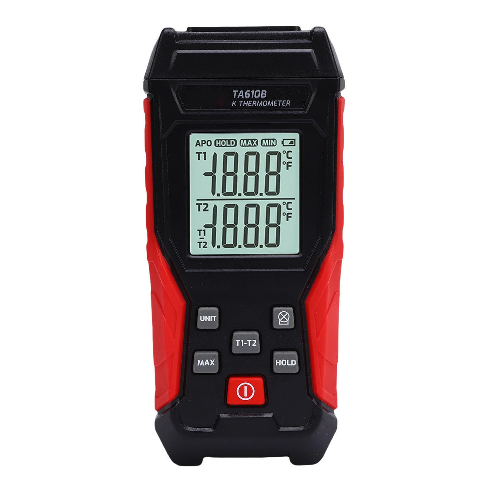 Digitales Thermoelement-Thermometer Vom Typ K, 2-Kanal-Temperaturmessgerät mit Hintergrundbeleuchtetem LCD-Display, Hochpräzises Industriethermometer, Ideal für Messungen von -200 ℃ Bis