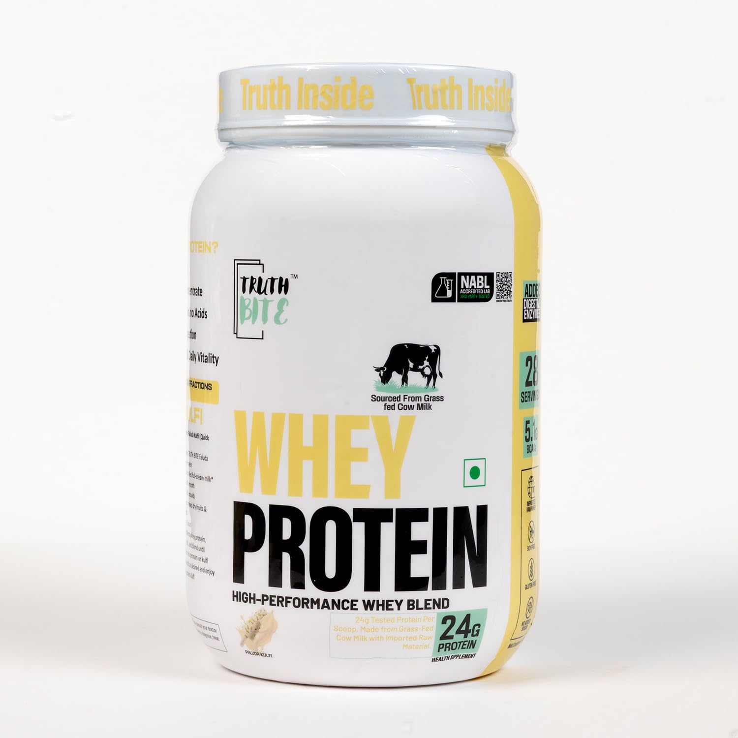 Whey Protein 1kg | 24g Protein per Scoop | 5.1g BCAAs | Grass-Fed Whey | Digestive Enzymes | No Added Sugar | Muscle Recovery & Strength (FALUDA KULFI)-image-40
