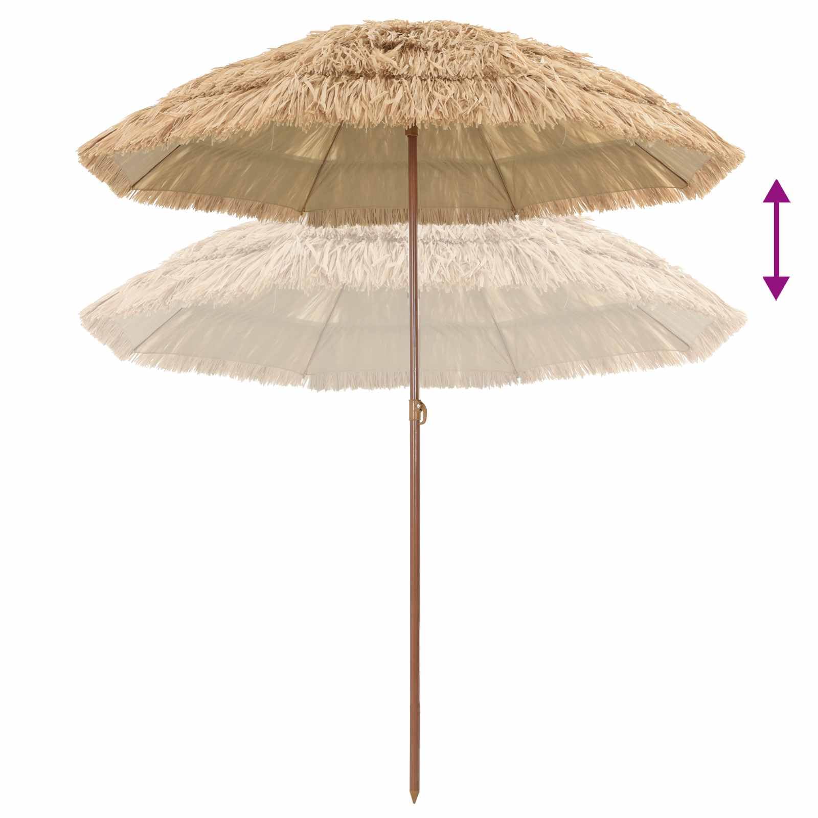 Parasol plażowy naturalny 160 x 160 x 196 cm poliester stal