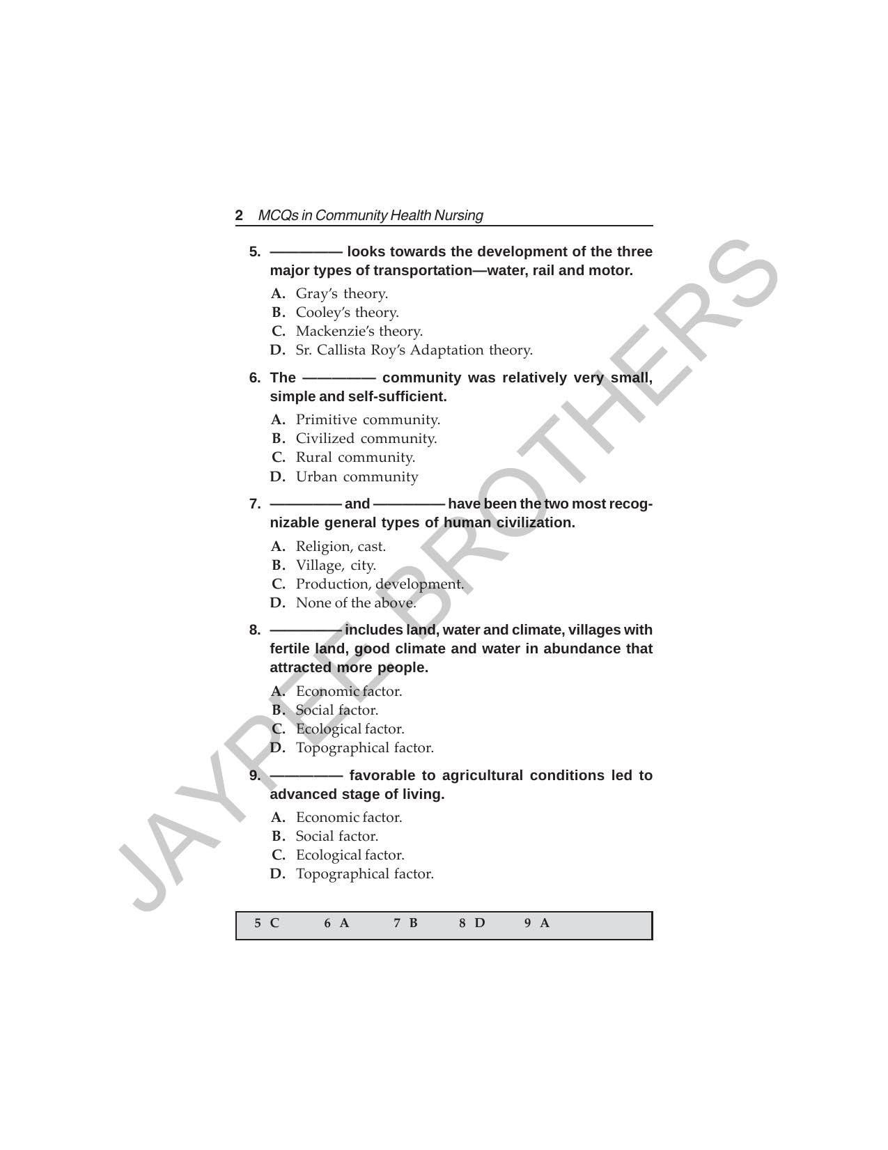MULTIPLE CHOICE QUESTIONS IN COMMUNITY HEALTH NURSING 2
