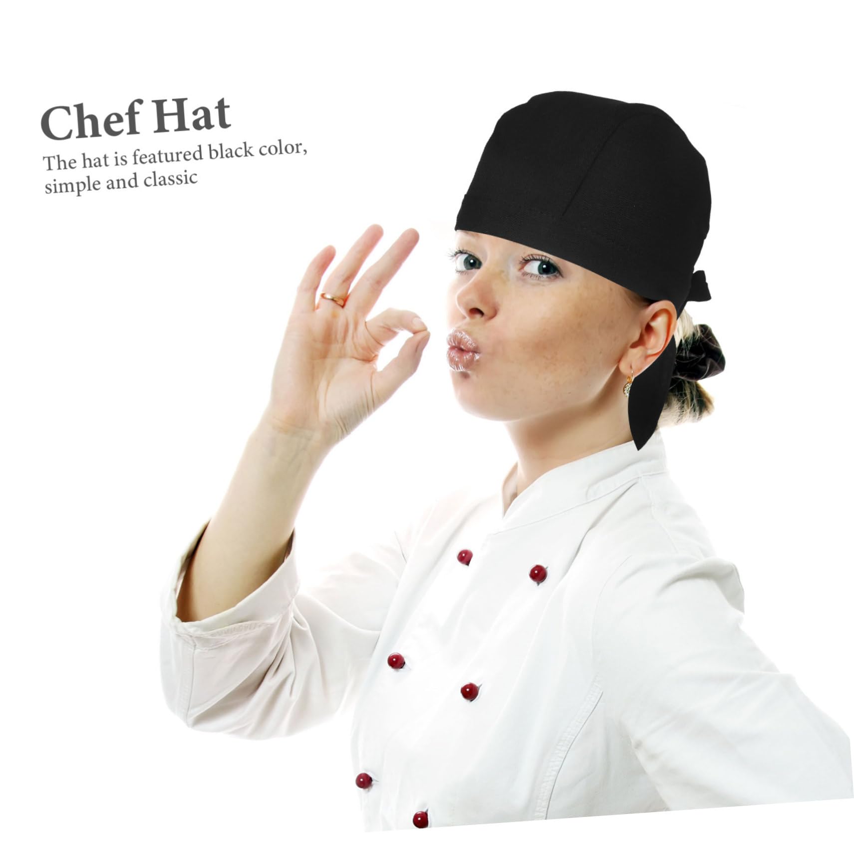 Veemoon Cappelli da Chef in Cotone Nero, 6 Pezzi, per Cucina e Ristorante | Design Semplice e Classico, per Chef e Personale di Sala, Uso in Pub e Bakery