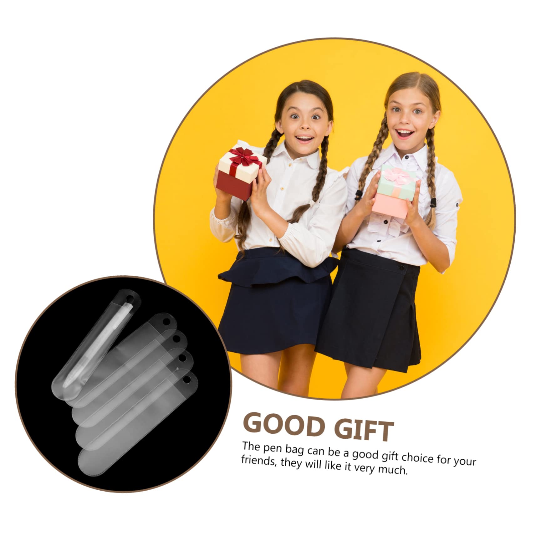 200pezzi Penne Pouches Trasparenti Morbida Astuccio Protettivo Per Penne e Matite Per Ufficio e Scuola Design Semplice e Pratico Materiale Resistente e Leggero