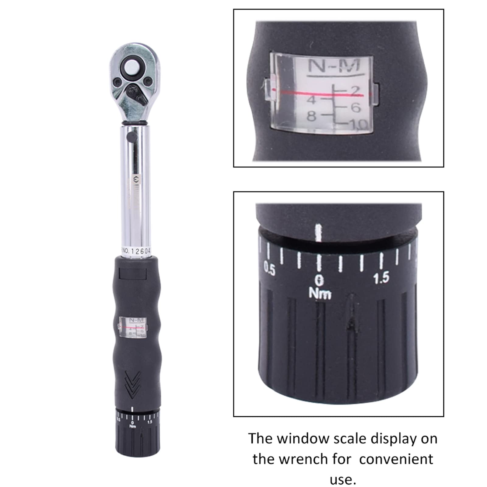 Geevorks Klucz dynamometryczny 1/4 "DR 2-24 Nm Zestaw kluczy dynamometrycznych Dokładność 4% Zestaw narzędzi naprawczych z 9-częściowymi bitami do rowerów i motocykli (2-24Nm)