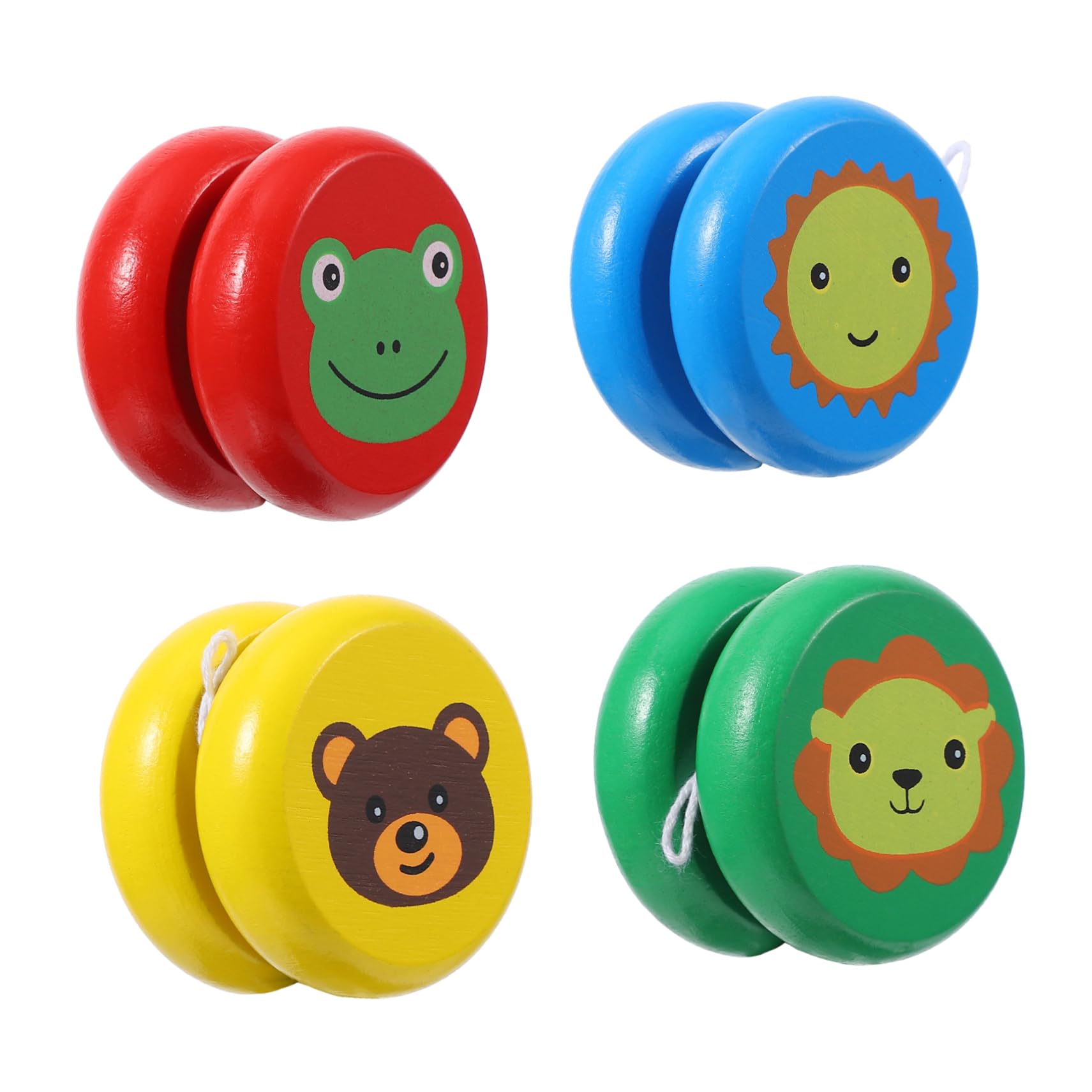 HANABASS 4pcs Wooden for Fun Cartoon Design Finger Plaything for Wrist Strengthening Skill Development Great Present Idea Random Color