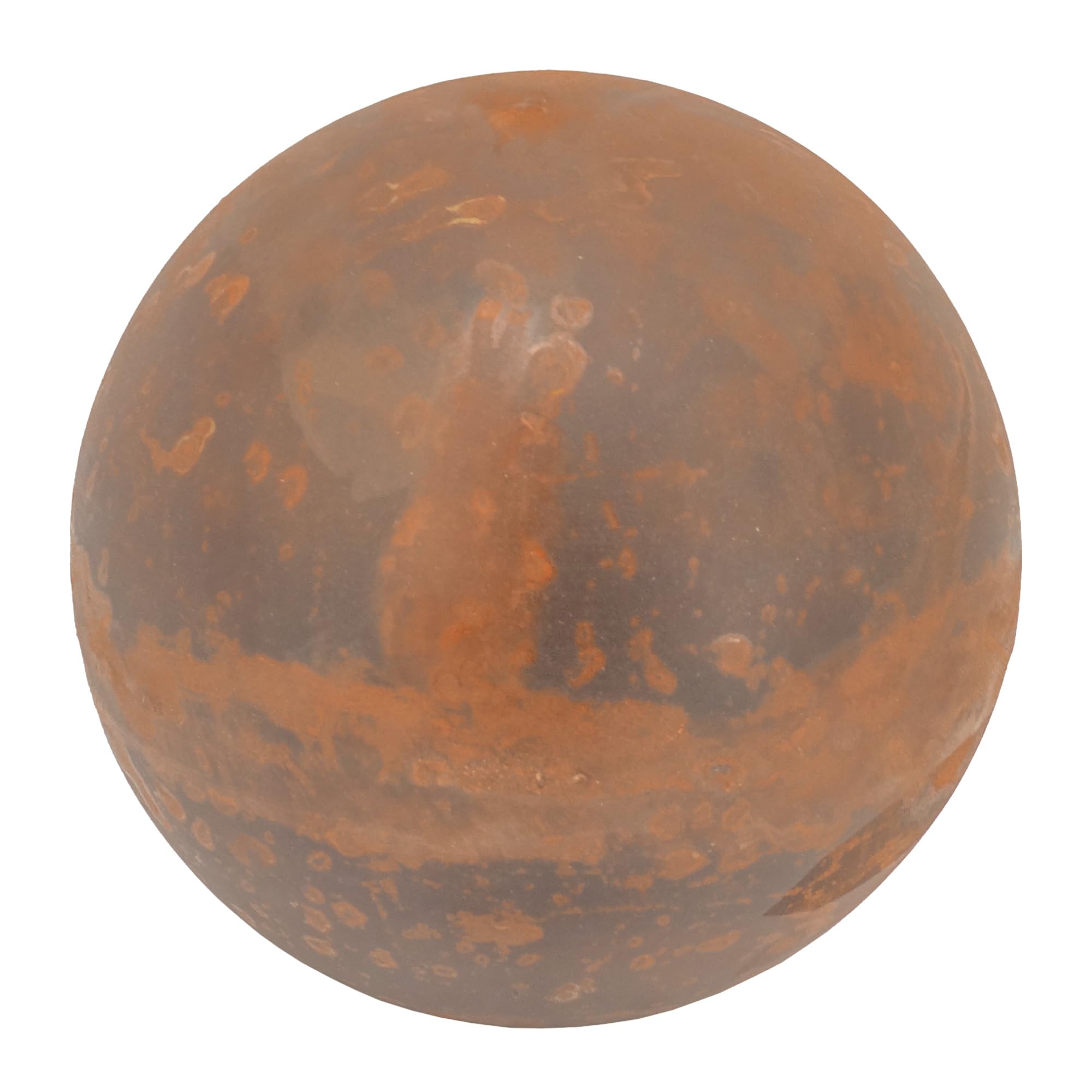 Sfera decorativa da giardino in metallo diametro 30 cm effetto ruggine