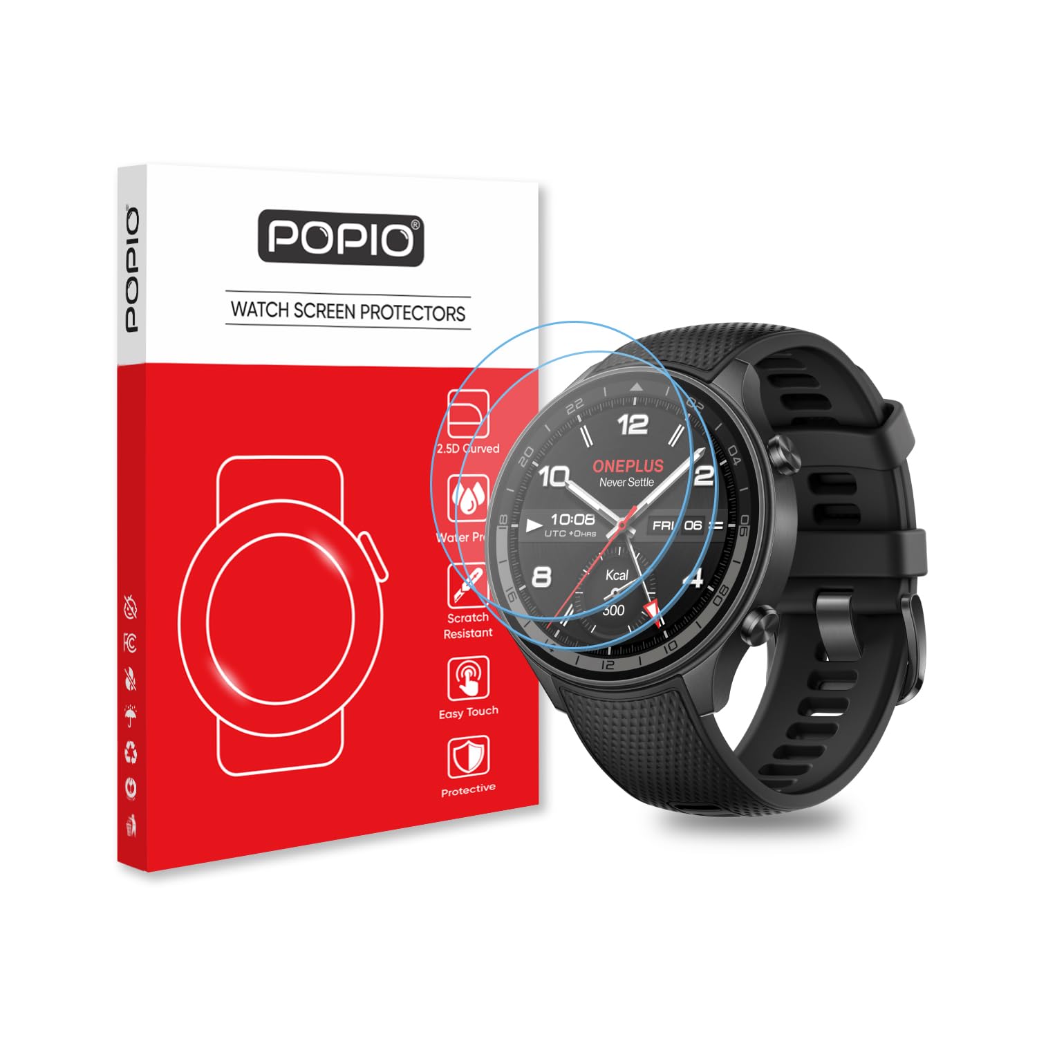 POPIO Tempered Glass for OnePlus Watch 2R Smartwatch (Transparent) Edge to Edge Full Screen Coverage, Pack of 2-image-6