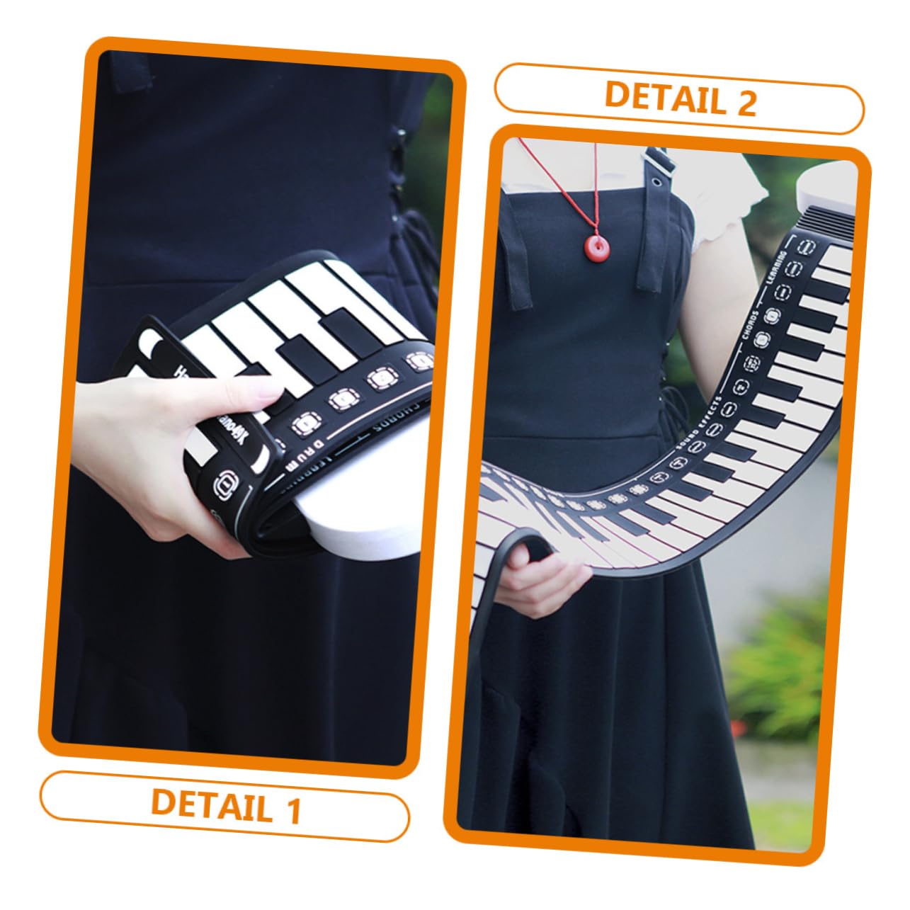 ibasenice Pianoforte Elettronico Portatile Pieghevole Arrotolabile a 49 Tasti in Silicone Bianco per Principianti e Ragazzo Ragazza, Tastiera a Mano Compatta e Trasportabile per Musica