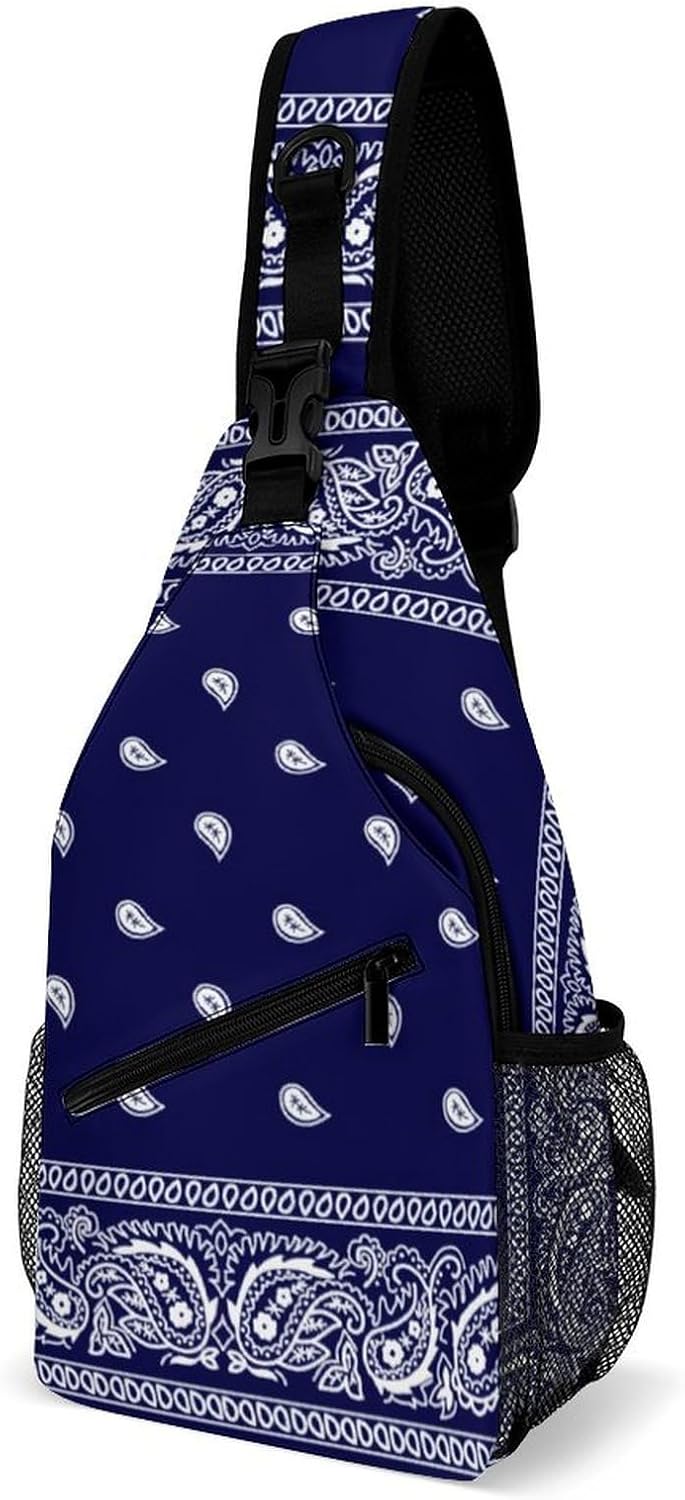 Bandana True Blue A Spacious And Large Capacity Portable Adjustable Chest Bag