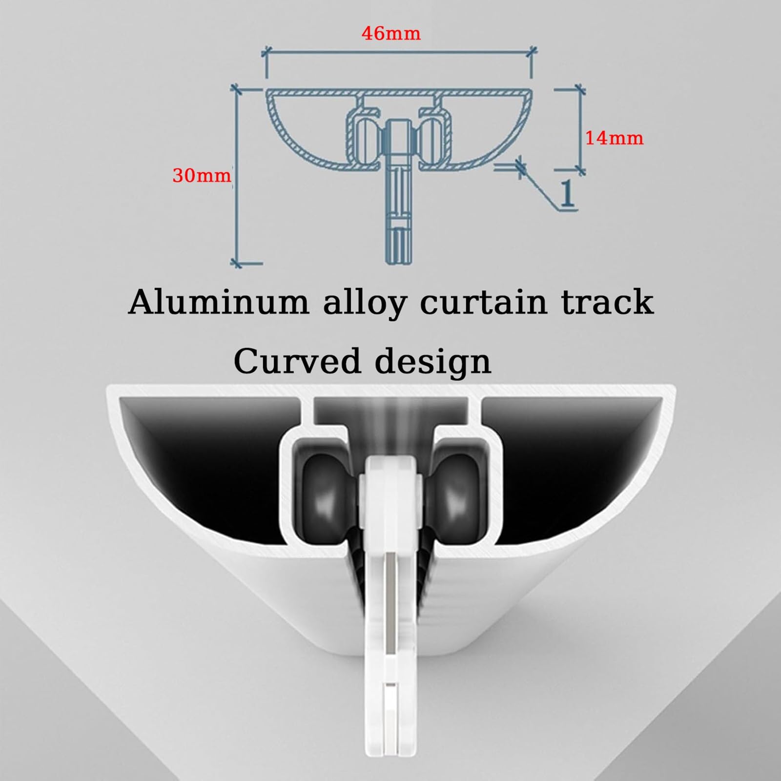 System szyn sufitowych ze stopu aluminium, 1,0 m, przesuwne pręty do salonu, sypialni, prysznica, kampera, idealne rozwiązanie do oddzielenia pokoju i prywatności, łatwa instalacja