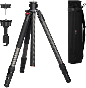3Pod Everest T5 4-Section Carbon Fiber Tripod for Camera, Compact Travel Tripod w/Flexible Adjustment 6 6quot; Max. amp; 4.9quot; Min. Height, Reversible Center Column for Low Angle