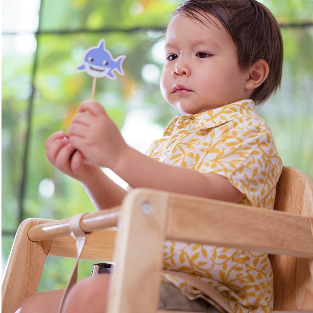 Safetots Simply - Silla alta apilable de madera, natural, trona para bebés y niños pequeños, elegante y práctica, trona para tu hogar o silla alta que ahorra espacio para restaurante