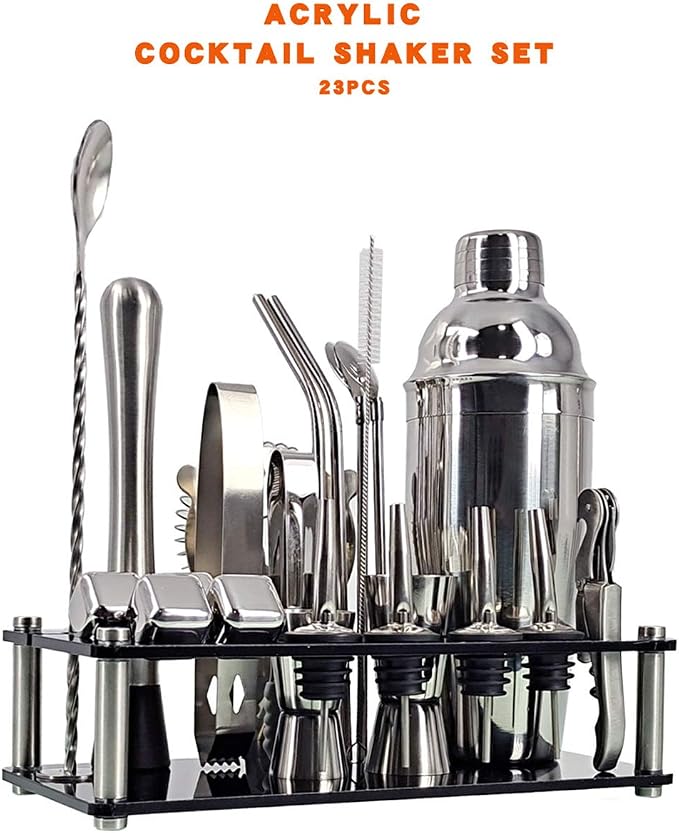 Kit de bartender para cócteles con coctelera de acero inoxidable 550ml miniatura 3